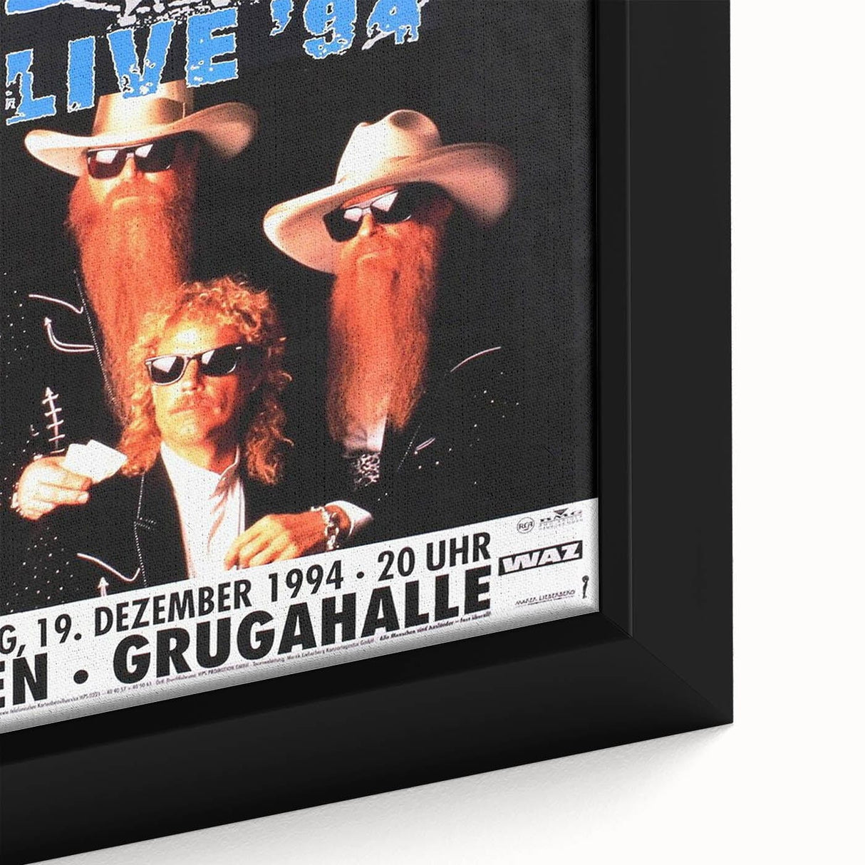 ZZ Top Live '94 Concert Poster - Grugahalle Essen