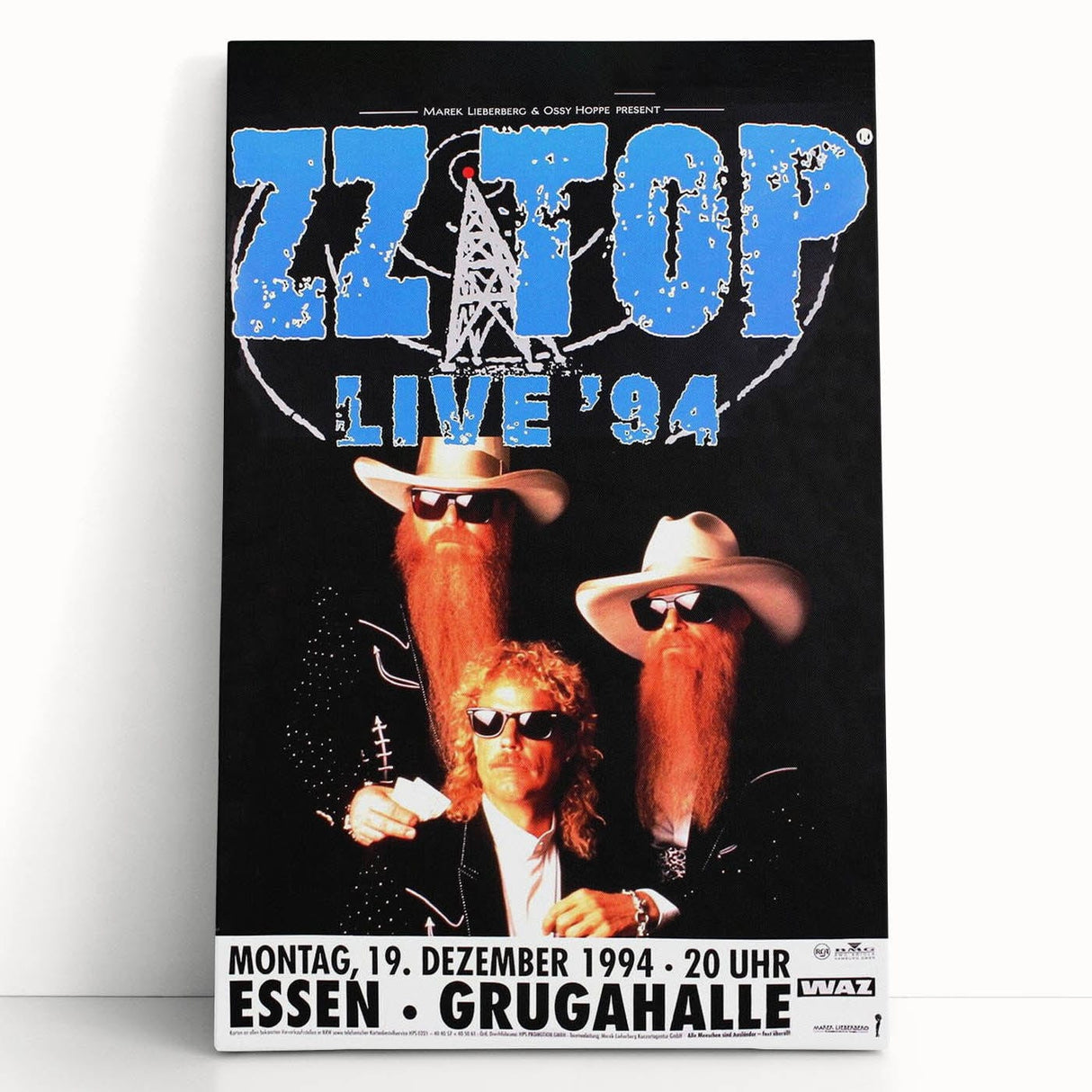ZZ Top Live '94 Concert Poster - Grugahalle Essen