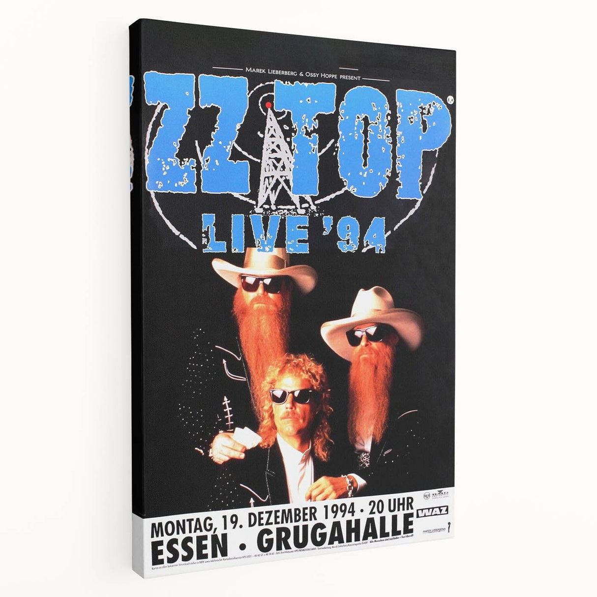 ZZ Top Live '94 Concert Poster - Grugahalle Essen