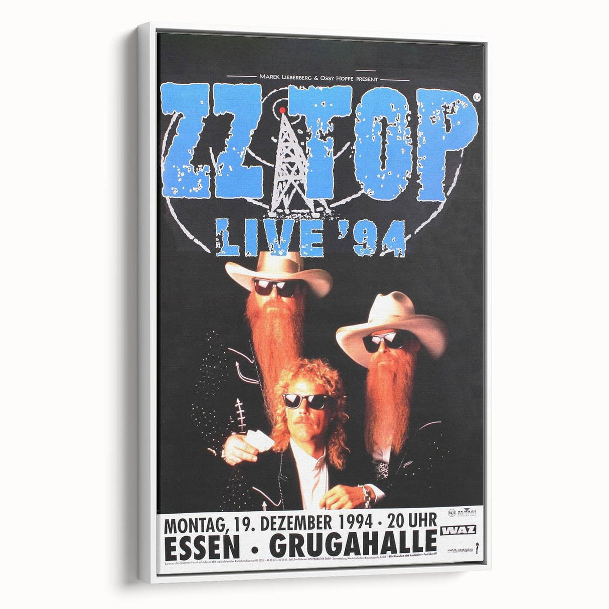 ZZ Top Live '94 Concert Poster - Grugahalle Essen