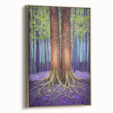 Golden Roots Forest – Abstract Tree Canvas & Framed Art