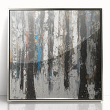 Monochrome Forest – Abstract Birch Tree Canvas & Framed Art