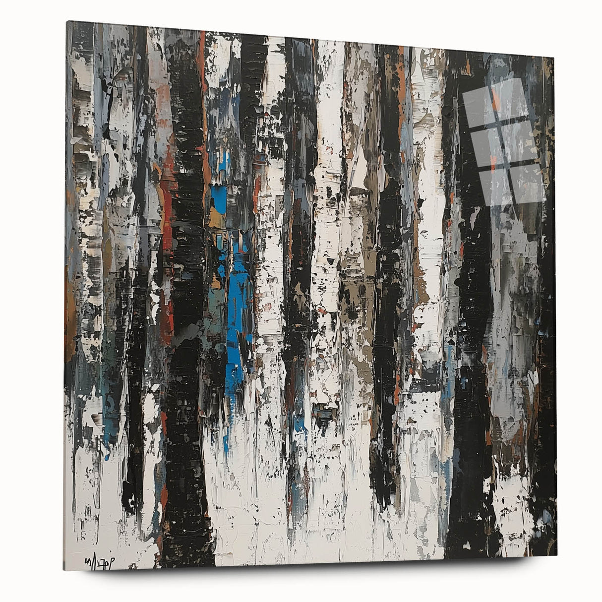 Textured Birch Forest – Modern Abstract Canvas & Framed Art