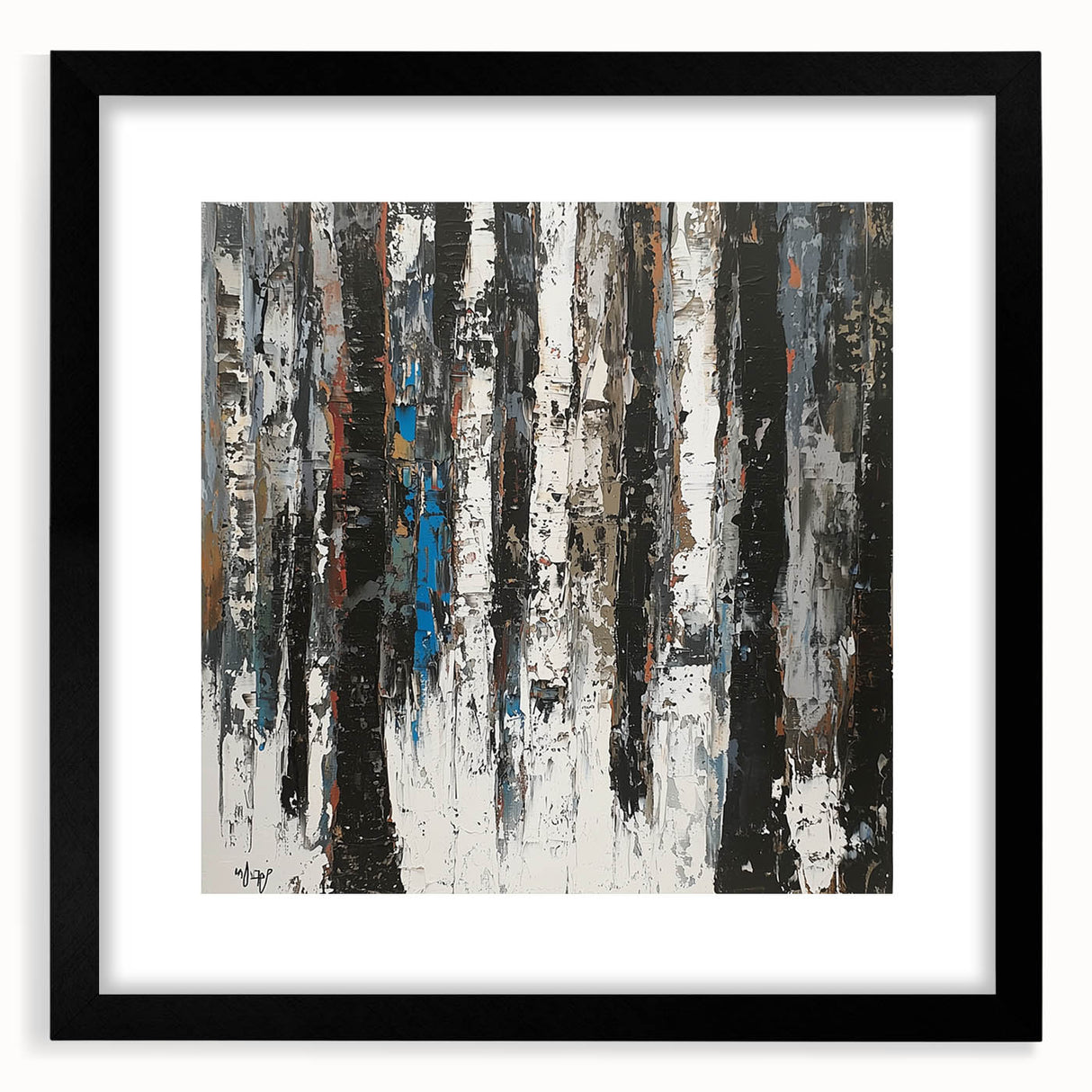 Textured Birch Forest – Modern Abstract Canvas & Framed Art