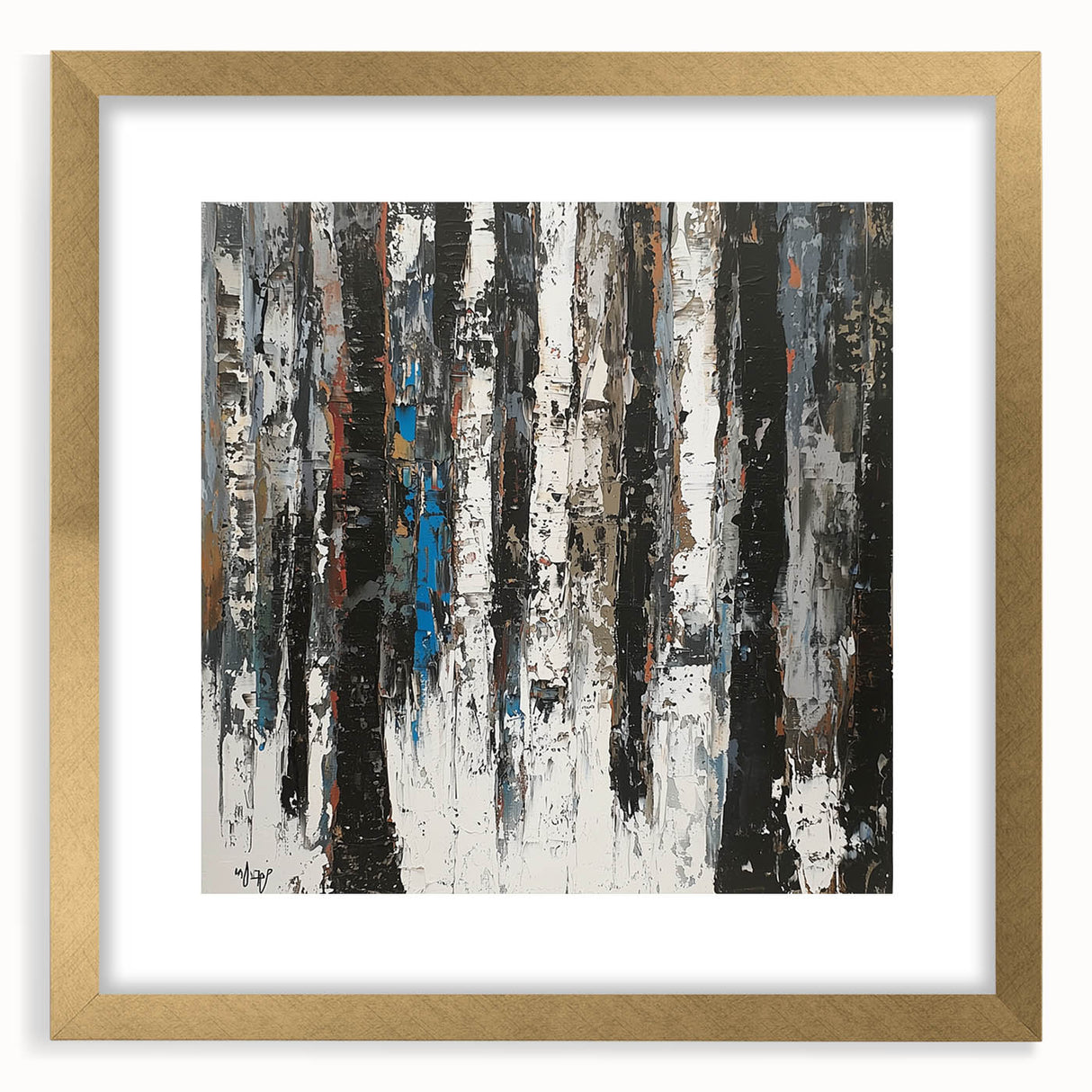 Textured Birch Forest – Modern Abstract Canvas & Framed Art