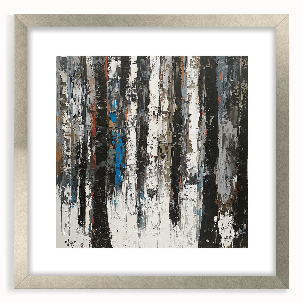 Textured Birch Forest – Modern Abstract Canvas & Framed Art