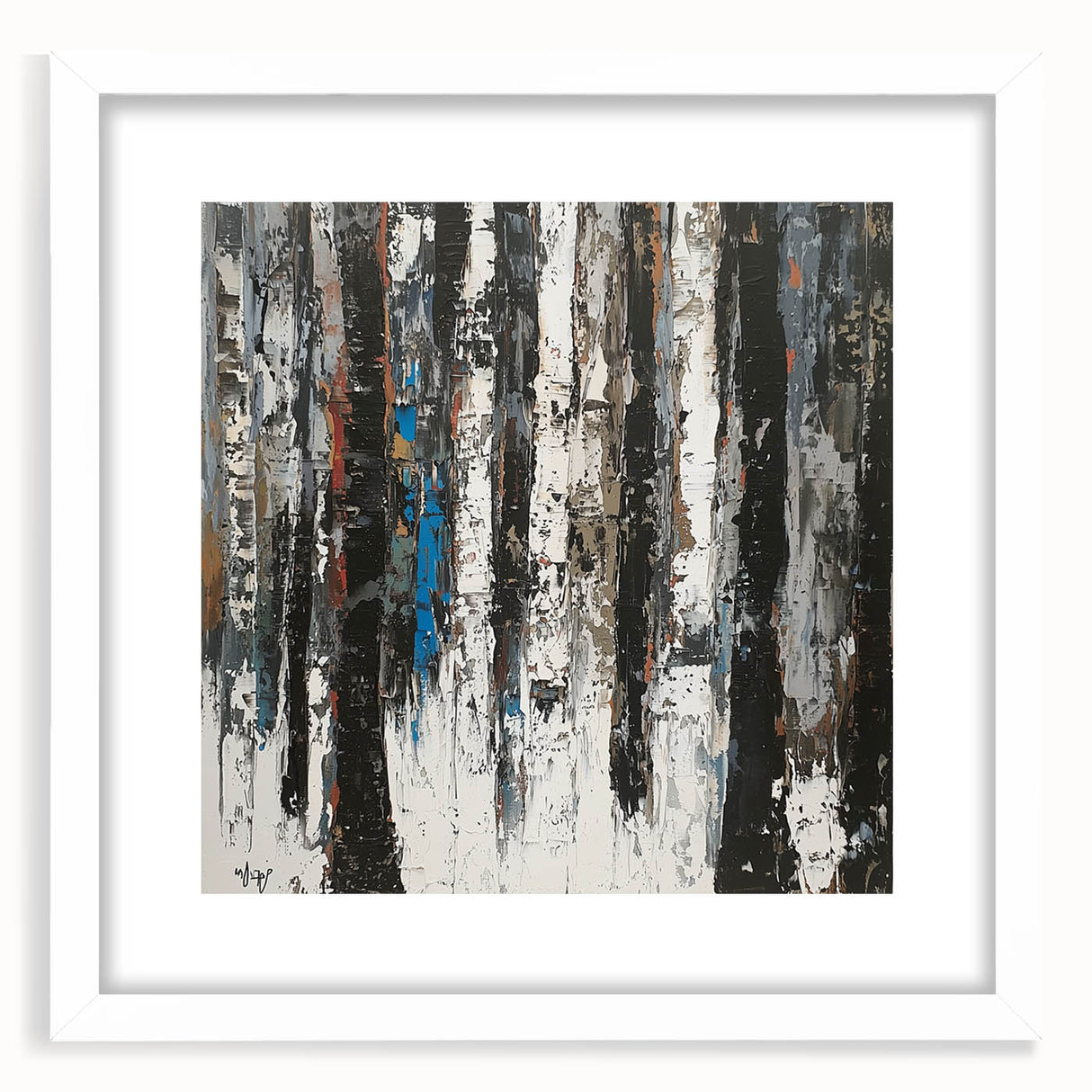 Textured Birch Forest – Modern Abstract Canvas & Framed Art