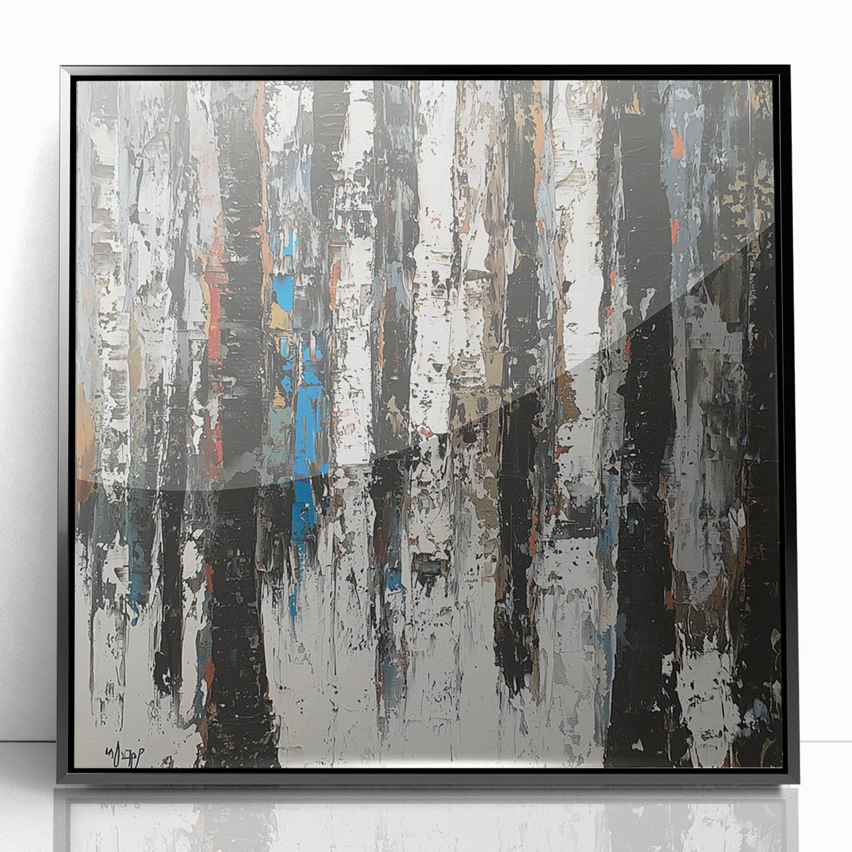 Textured Birch Forest – Modern Abstract Canvas & Framed Art