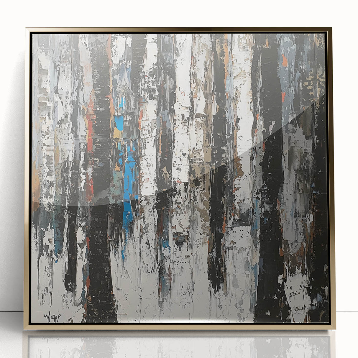 Textured Birch Forest – Modern Abstract Canvas & Framed Art