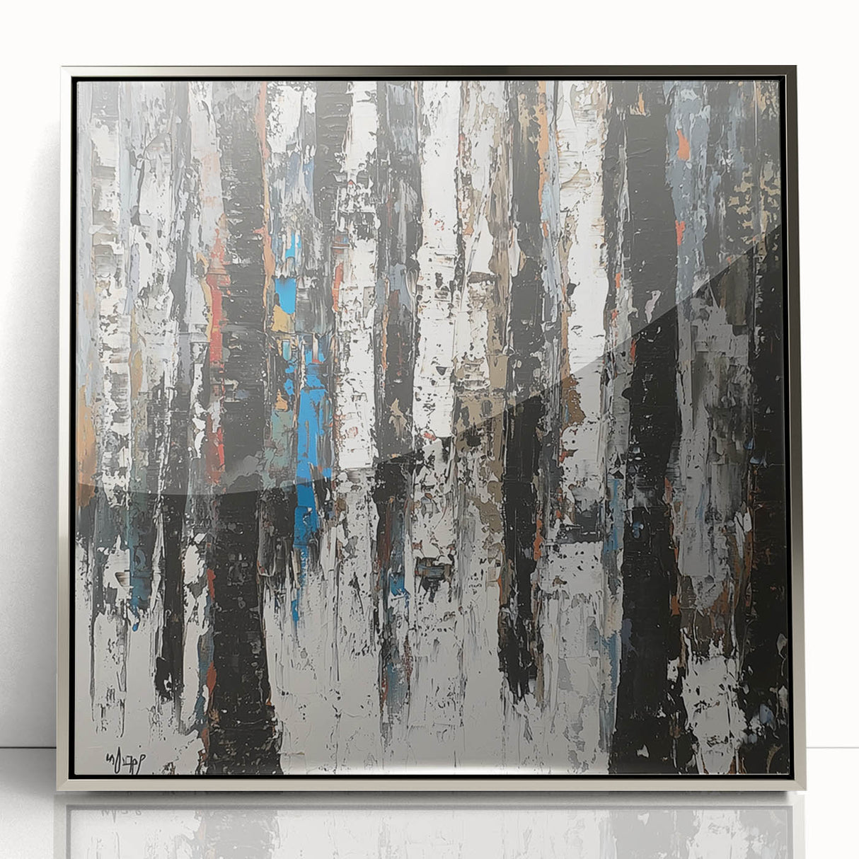 Textured Birch Forest – Modern Abstract Canvas & Framed Art