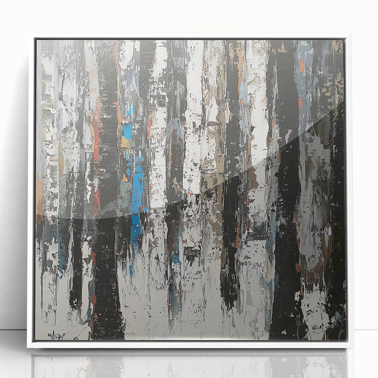 Textured Birch Forest – Modern Abstract Canvas & Framed Art