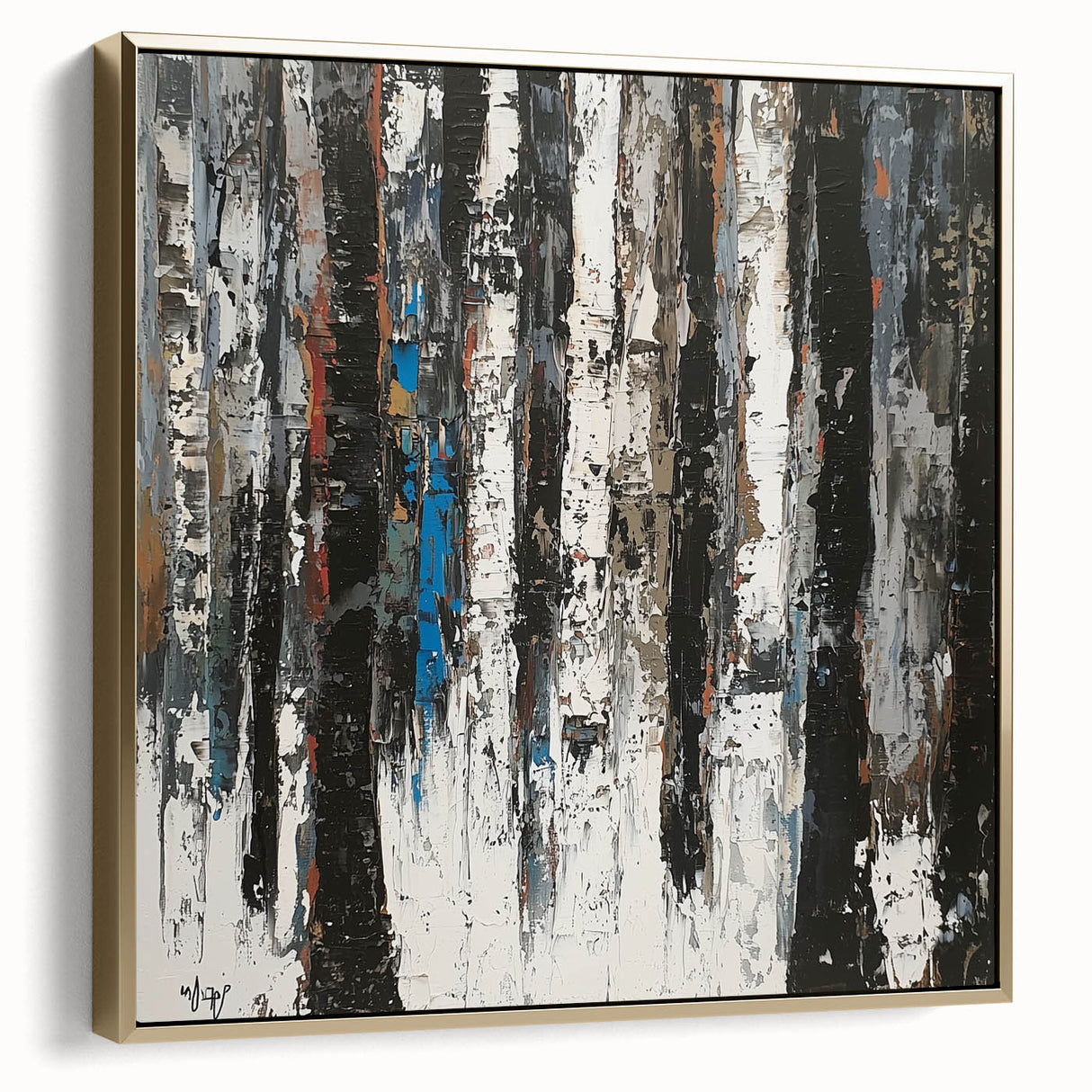 Textured Birch Forest – Modern Abstract Canvas & Framed Art