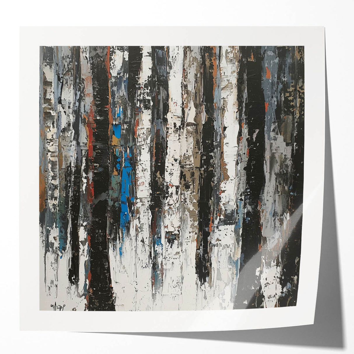 Textured Birch Forest – Modern Abstract Canvas & Framed Art