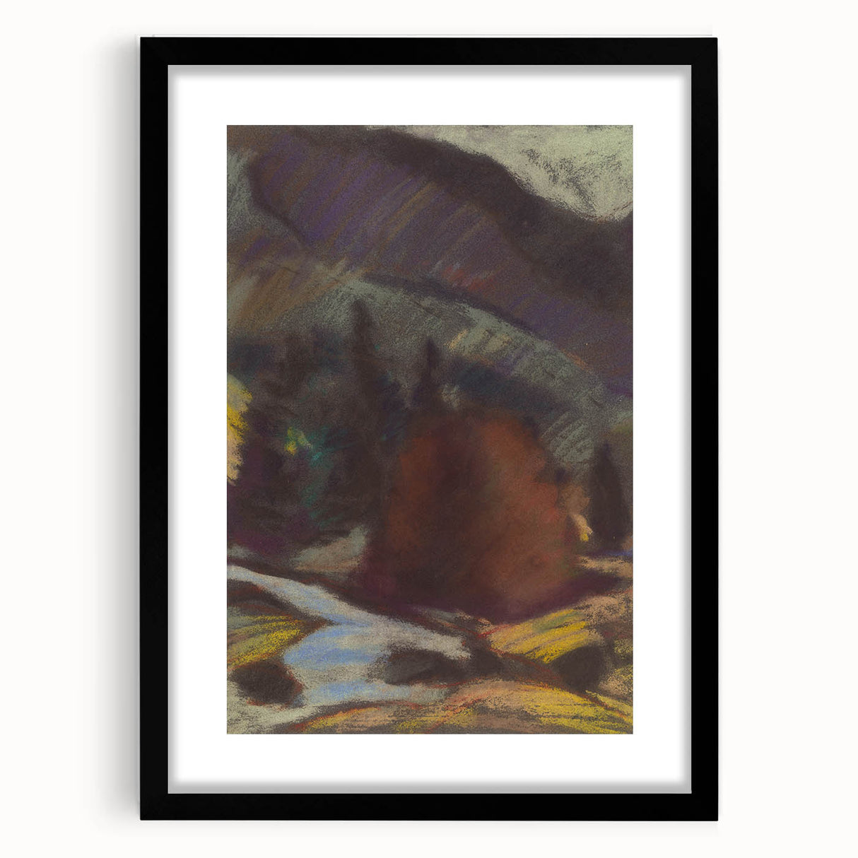 Modern Wall Art - Abstract Mountain Landscape with Earthy Tones