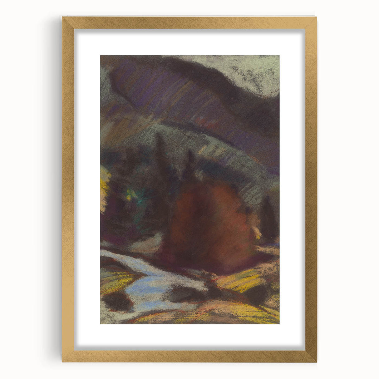 Modern Wall Art - Abstract Mountain Landscape with Earthy Tones