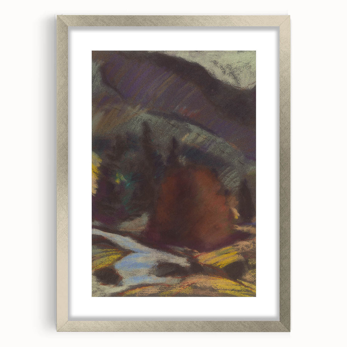 Modern Wall Art - Abstract Mountain Landscape with Earthy Tones