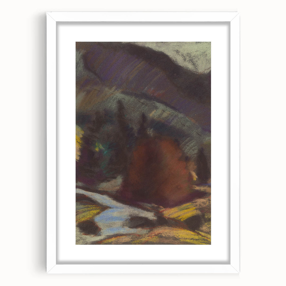Modern Wall Art - Abstract Mountain Landscape with Earthy Tones