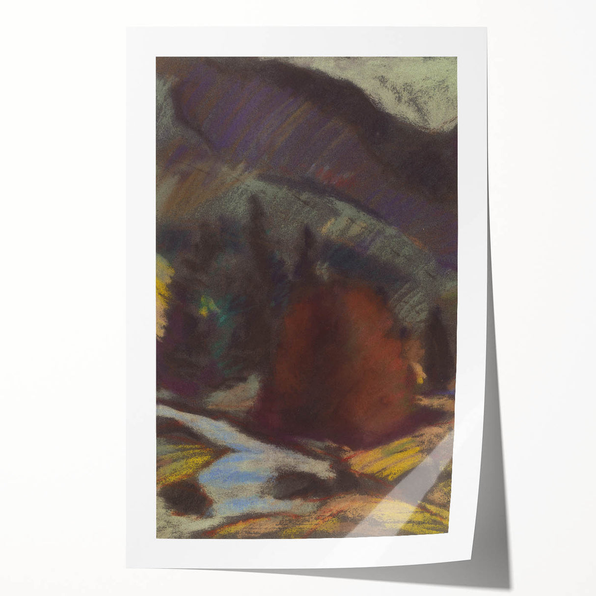 Modern Wall Art - Abstract Mountain Landscape with Earthy Tones