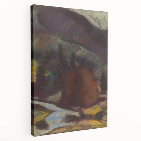 Modern Wall Art - Abstract Mountain Landscape with Earthy Tones
