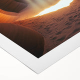 Stunning rolled canvas showcasing a vibrant landscape with intricate cave formations, designed for art enthusiasts, securely packaged in a protective cardboard tube.