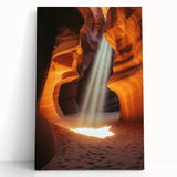 Stretched canvas artwork showcasing a vibrant landscape with caves, featuring rich colors and intricate details, perfect for home decor or gallery display.
