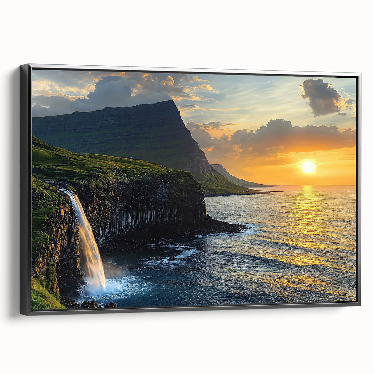 Framed canvas artwork depicting stunning cliffs and landscapes, showcasing vibrant colors and intricate details, perfect for enhancing modern home decor.