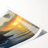 Stunning rolled print showcasing a vibrant landscape of cliffs and lush greenery, perfect for home decor or artistic display, securely packaged in a durable tube.