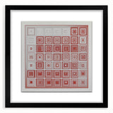 Geometric Bedroom Wall Art – Red and White Modern Canvas Print