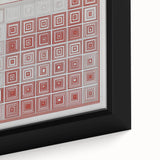 Geometric Bedroom Wall Art – Red and White Modern Canvas Print