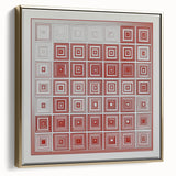 Geometric Bedroom Wall Art – Red and White Modern Canvas Print