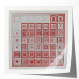 Geometric Bedroom Wall Art – Red and White Modern Canvas Print