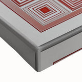 Geometric Bedroom Wall Art – Red and White Modern Canvas Print