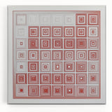 Geometric Bedroom Wall Art – Red and White Modern Canvas Print