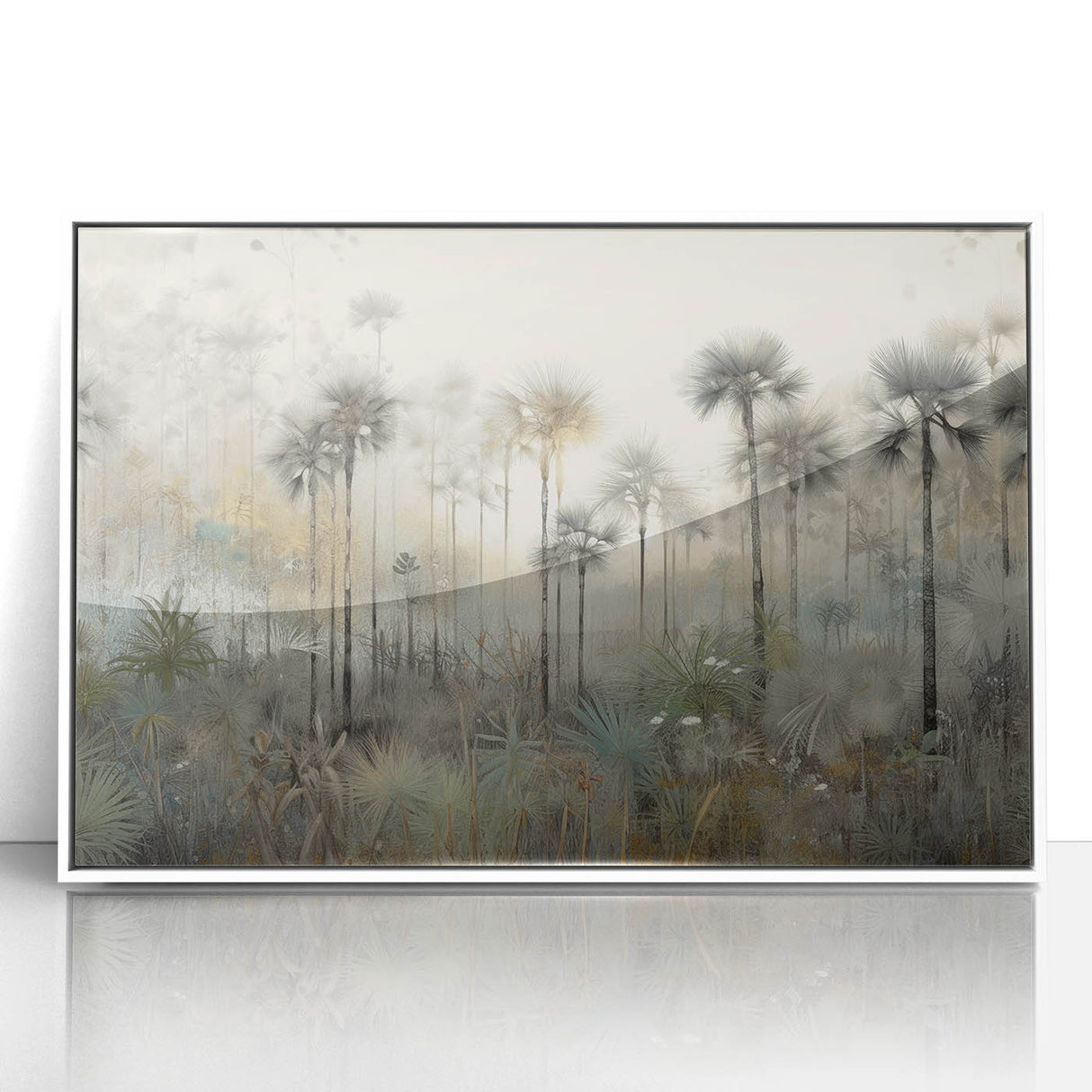 Misty Palm Forest Office Wall Art – Modern Corporate Decor