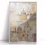 Framed abstract architecture wall art in white acrylic showcases geometric shapes and clean lines, enhancing modern decor with a minimalist aesthetic.