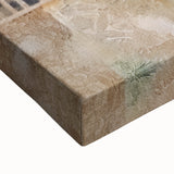 Close-up of an abstract architecture wall art canvas showcasing intricate geometric patterns in vibrant colors, perfect for modern interior decor.