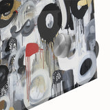 Close-up of vibrant abstract geometric acrylic glass artwork, showcasing a mix of bold colors and intricate patterns, perfect for modern home decor.