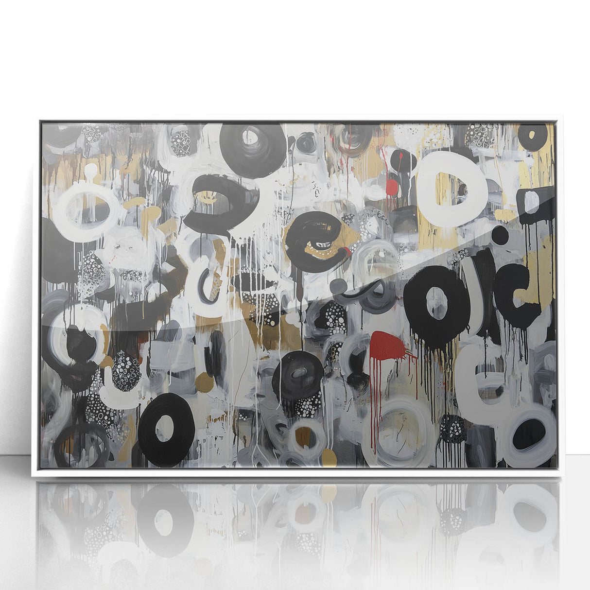 Framed acrylic artwork featuring an abstract geometric design in white, perfect for modern decor. The piece showcases sharp angles and a sleek finish, ideal for enhancing contemporary interiors.