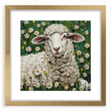 Framed wall art showcasing a vibrant design of 48 colorful animals, elegantly matted with a gold frame, perfect for enhancing home decor and adding a touch of nature.