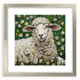 Framed animal art print featuring a silver mat, showcasing vibrant wildlife illustrations in a modern design, ideal for home decor and animal lovers.