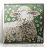 Framed acrylic artwork showcasing a colorful design of various animals on a silver backdrop, ideal for modern home decor and animal lovers. The piece captures intricate details and vibrant hues, making it a striking focal point for any room.