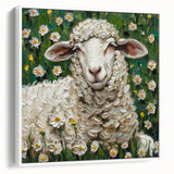 Framed canvas artwork showcasing a vibrant collection of 48 animal designs in a white frame, ideal for enhancing modern home decor with a playful touch.