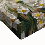 Close-up of a stretched canvas showcasing vibrant animal designs with intricate details, ideal for enhancing home decor and celebrating wildlife artistry.