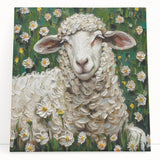 Colorful stretched canvas artwork depicting a whimsical animal design, featuring vibrant hues of blue, orange, and green, perfect for children's room decor.