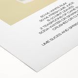 Art Deco poster featuring a stylized cocktail glass in bold black and gold tones on a rolled canvas.