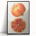 Large abstract wall art featuring an assortment of fruits in bold colors on a black acrylic framed print.