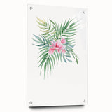 Girls Room Wall Art – Tropical Floral Watercolor Nursery Print