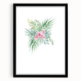 Girls Room Wall Art – Tropical Floral Watercolor Nursery Print