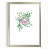 Girls Room Wall Art – Tropical Floral Watercolor Nursery Print
