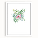 Girls Room Wall Art – Tropical Floral Watercolor Nursery Print